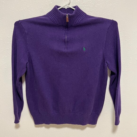 Polo Ralph Lauren Sweater 1/4 Zip Pullover Preppy Purple Men's size XLT Tall - Picture 2 of 7